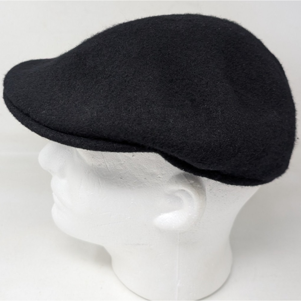 Black 100% Wool Ivy Cap Flat Driving Hat Mens Size Large XL VTG